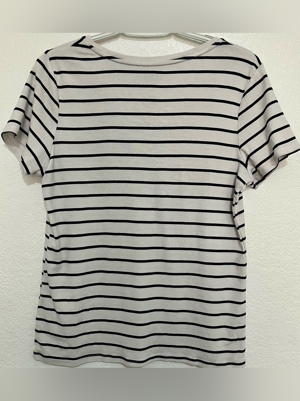 Croft & Barrow 2 Top Bundle Women's Medium 100% Cotton Navy White Stripe - Picture 3 of 11
